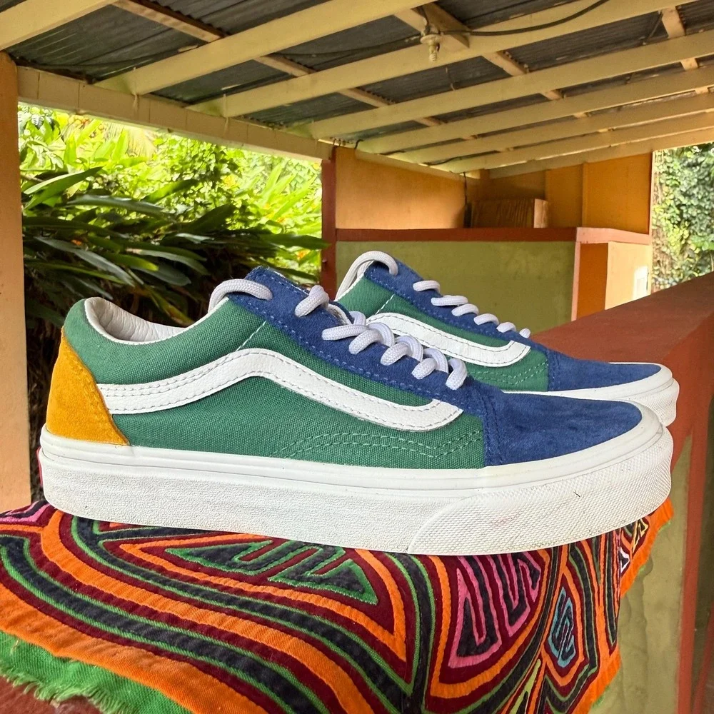 Vans Old Skool Yacht Club Suede Canvas‎ Sneakers Mens 4.5 Womens 6 Multi Color